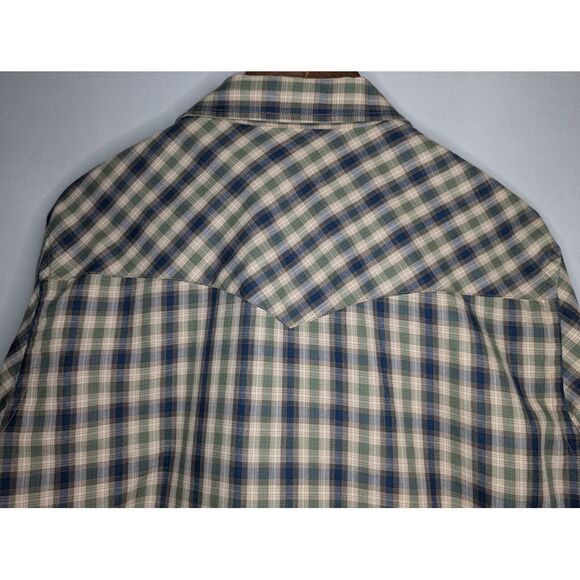 Pendleton Frontier Long Sleeve‎ Snap Button Shirt Men's Small Blue/ Green - Picture 11 of 15